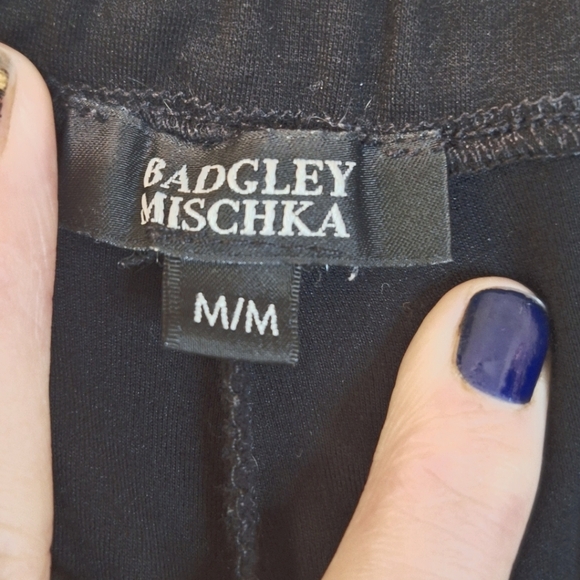 Badgley Mischka Medium black elastic waist draw string straight leg trousers - Picture 4 of 6